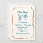 あれはアモアファンキースケッチ手書き結婚の 招待状 (正面)