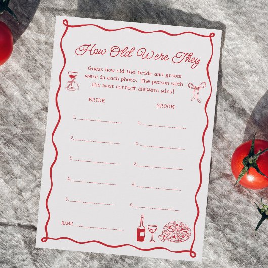 あれはアモアブライダルシャワーは年齢のゲームカードを推測 招待状