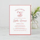 あれはアモアブライダルシャワーイタリアン手描き赤 招待状 (スタンド正面)