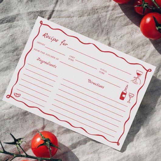 あれはアモアブライダルシャワーレシピカード 招待状