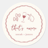 「あれはアモア」手書きブライダルシャワー ラウンドシール (正面)