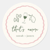 「あれはアモア」手書きブライダルシャワー ラウンドシール (正面)