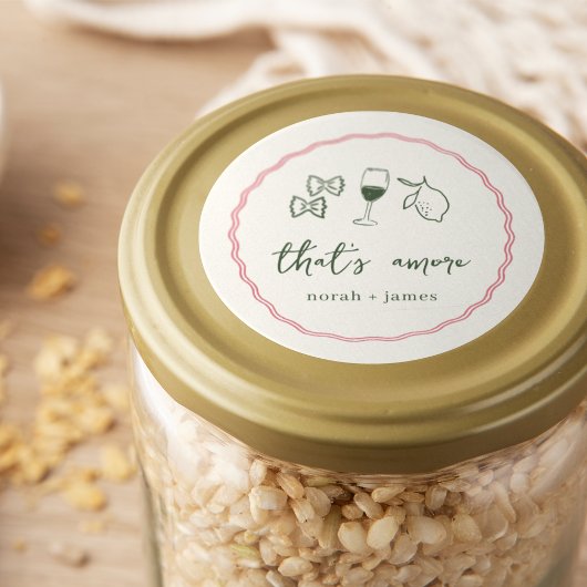 「あれはアモア」手書きブライダルシャワー ラウンドシール