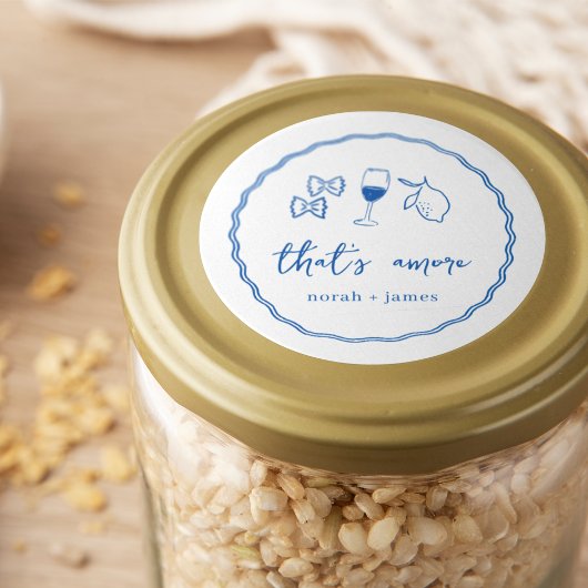 「あれはアモア」手書きブライダルシャワー ラウンドシール