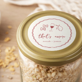 「あれはアモア」手書きブライダルシャワー ラウンドシール