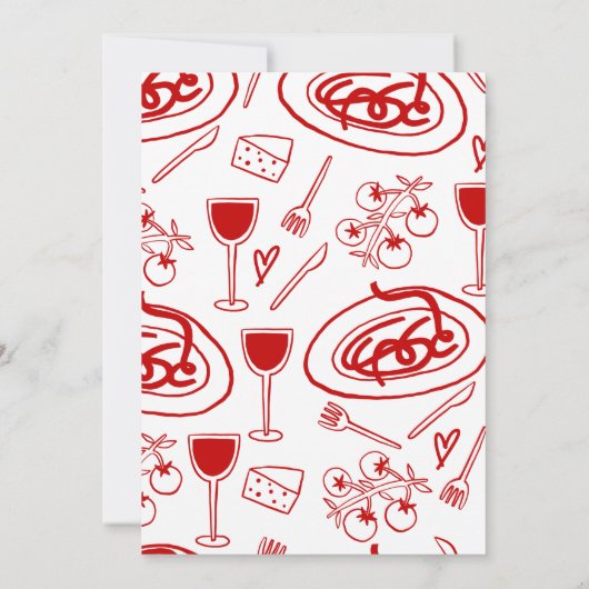 あれはアモーアの手描きイタリアンブライダルシャワー 招待状 (裏面)