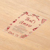 あれはアモーレお洒落ピイタリアンザブライダルシャワー アクリル招待状 (レイダウン)