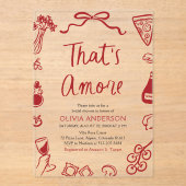 あれはアモーレお洒落ピイタリアンザブライダルシャワー アクリル招待状 (正面)
