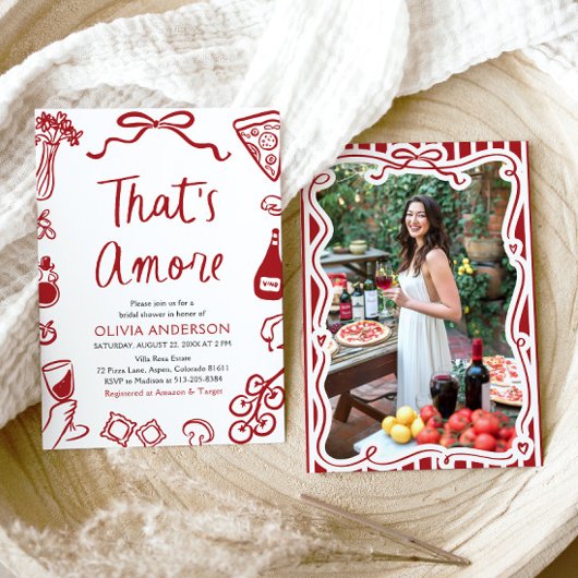 あれはアモーレお洒落ピイタリアンザブライダルシャワー 招待状
