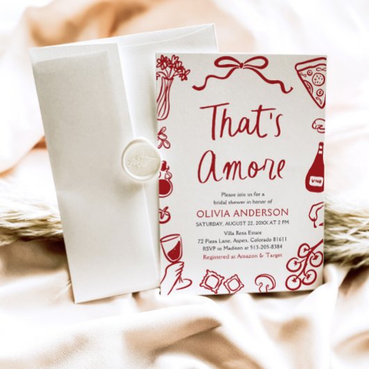 あれはアモーレお洒落ピイタリアンザブライダルシャワー 招待状