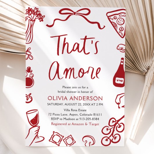 あれはアモーレお洒落ピイタリアンザブライダルシャワー 招待状