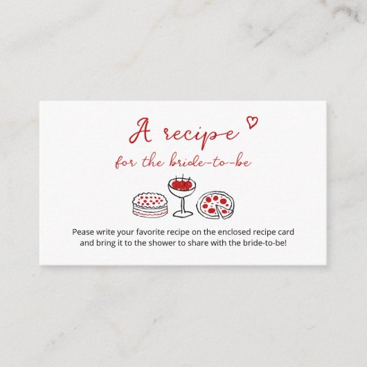 あれはアモーレお洒落レッドイタリアン共有aレシピ エンクロージャーカード (正面)