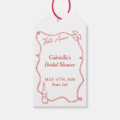 あれはアモーレお洒落手描きシックイタリアンレッド ギフトタグ (正面)