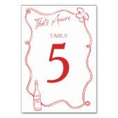 あれはアモーレお洒落手描きシックイタリアンレッド テーブルナンバー (正面)