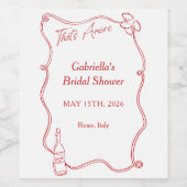 あれはアモーレお洒落手描きシックイタリアンレッド ワインラベル (シングルラベル)