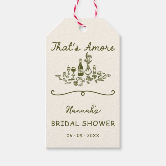 あれはアモーレイタリアンエンゲージ描ブライダルシャワー ギフトタグ (正面)