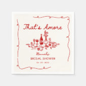 あれはアモーレイタリアンエンゲージ描ブライダルシャワー スタンダードカクテルナプキン (正面)