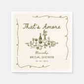 あれはアモーレイタリアンエンゲージ描ブライダルシャワー スタンダードカクテルナプキン (正面)