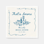 あれはアモーレイタリアンエンゲージ描ブライダルシャワー スタンダードカクテルナプキン (正面)