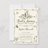 あれはアモーレイタリアンエンゲージ描ブライダルシャワー 招待状 (正面)