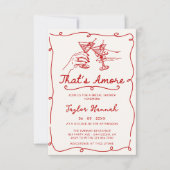 あれはアモーレイタリアンエンゲージ描ブライダルシャワー 招待状 (正面)