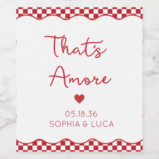 あれはアモーレイタリアンシック結婚の赤パーソナライズされただ ワインラベル (シングルラベル)