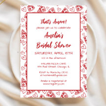 あれはアモーレイタリアンピザパーティーレッドブライダルシャワー