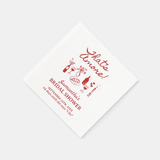 あれはアモーレイタリアンピザブライダルシャワー スタンダードカクテルナプキン (角)