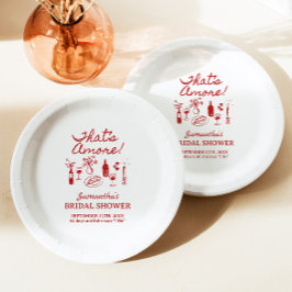 あれはアモーレイタリアンピザブライダルシャワー ペーパープレート