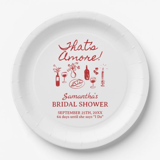 あれはアモーレイタリアンピザブライダルシャワー ペーパープレート (正面)