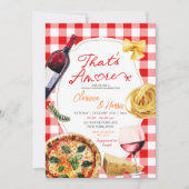 あれはアモーレイタリアンピザワインカップルのシャワー 招待状 (正面)