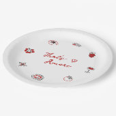 あれはアモーレイタリアンフードレッドブライダルシャワー ペーパープレート (アングル)