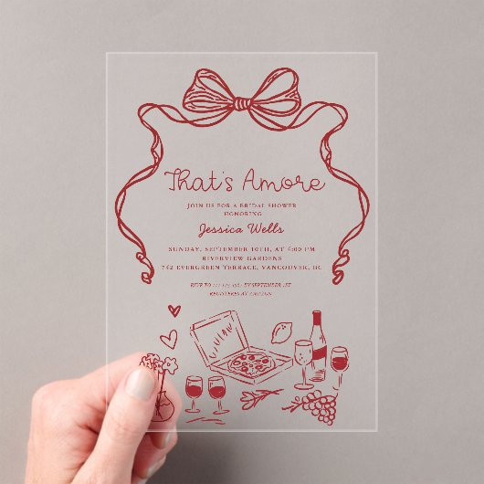 あれはアモーレイタリアンブライダルシャワー アクリル招待状 (インサイチュ (ポータブル))