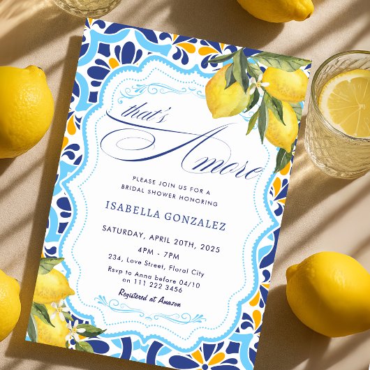 あれはアモーレイタリアンマジョリカタイルブライダルシャワー 招待状