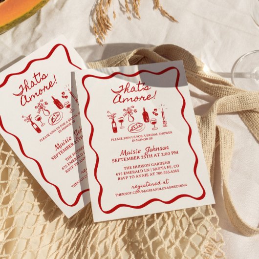 あれはアモーレイタリアンー波縁どブライダルシャワー 招待状