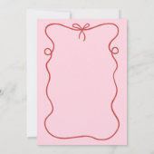 あれはアモーレイタリアン手描きピンクブライダルシャワー 招待状 (裏面)