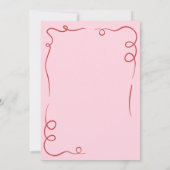 あれはアモーレイタリアン手描きピンクブライダルシャワー 招待状 (裏面)