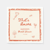 あれはアモーレイタリアン手描きブライダルシャワー スタンダードカクテルナプキン (正面)