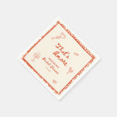 あれはアモーレイタリアン手描きブライダルシャワー スタンダードカクテルナプキン (角)