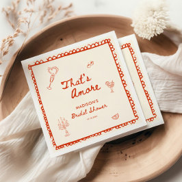 あれはアモーレイタリアン手描きブライダルシャワー スタンダードカクテルナプキン