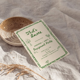 あれはアモーレイタリアン手描き婚約パーティ 招待状