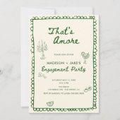 あれはアモーレイタリアン手描き婚約パーティ 招待状 (正面)