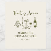 あれはアモーレオリーブグリーンの手描き ワインラベル (シングルラベル)