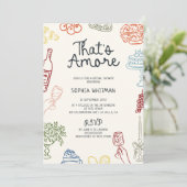 あれはアモーレカラフル図解入りの、写真付きのブライダルシャワー 招待状 (スタンド正面)