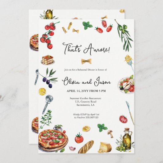 あれはアモーレハイタリアンーサルディナー招待状 招待状 (正面/裏面)