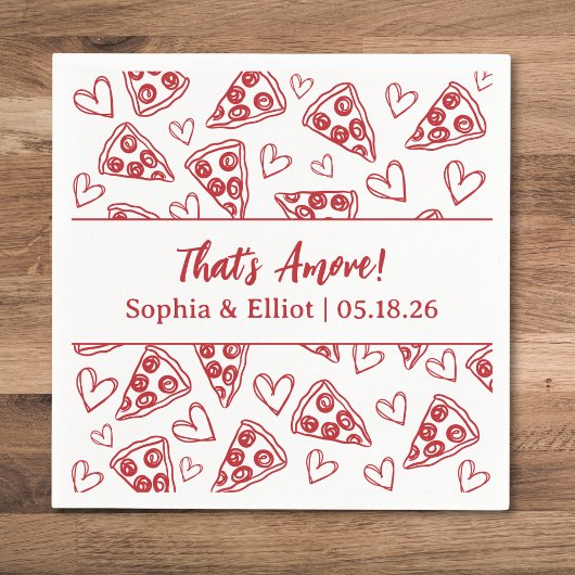 あれはアモーレハンドドローピザシックパーティー結婚ズ スタンダードカクテルナプキン