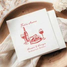 あれはアモーレピザワインスケッチリハーサルディナー スタンダードカクテルナプキン