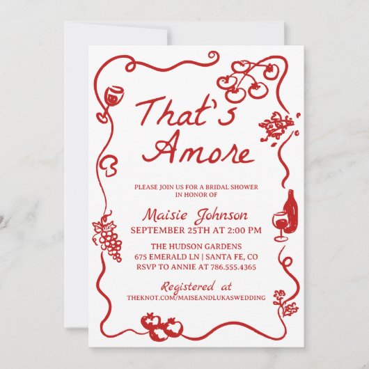 あれはアモーレフランスのインスパイアブライダルシャワー 招待状 (正面)