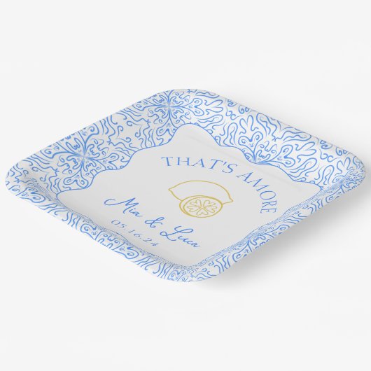 あれはアモーレモンタイルのおもしろい地中海の結婚の ペーパープレート (傾斜あり)