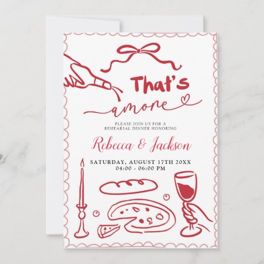 あれはアモーレレッドピザリハイタリアンーサルディナー 招待状 (正面)